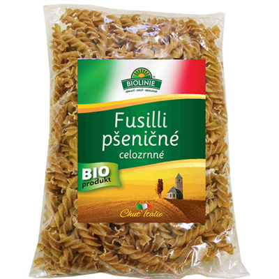 Fusilli pšeničné celozrnné BIO 500 g BIOLINIE