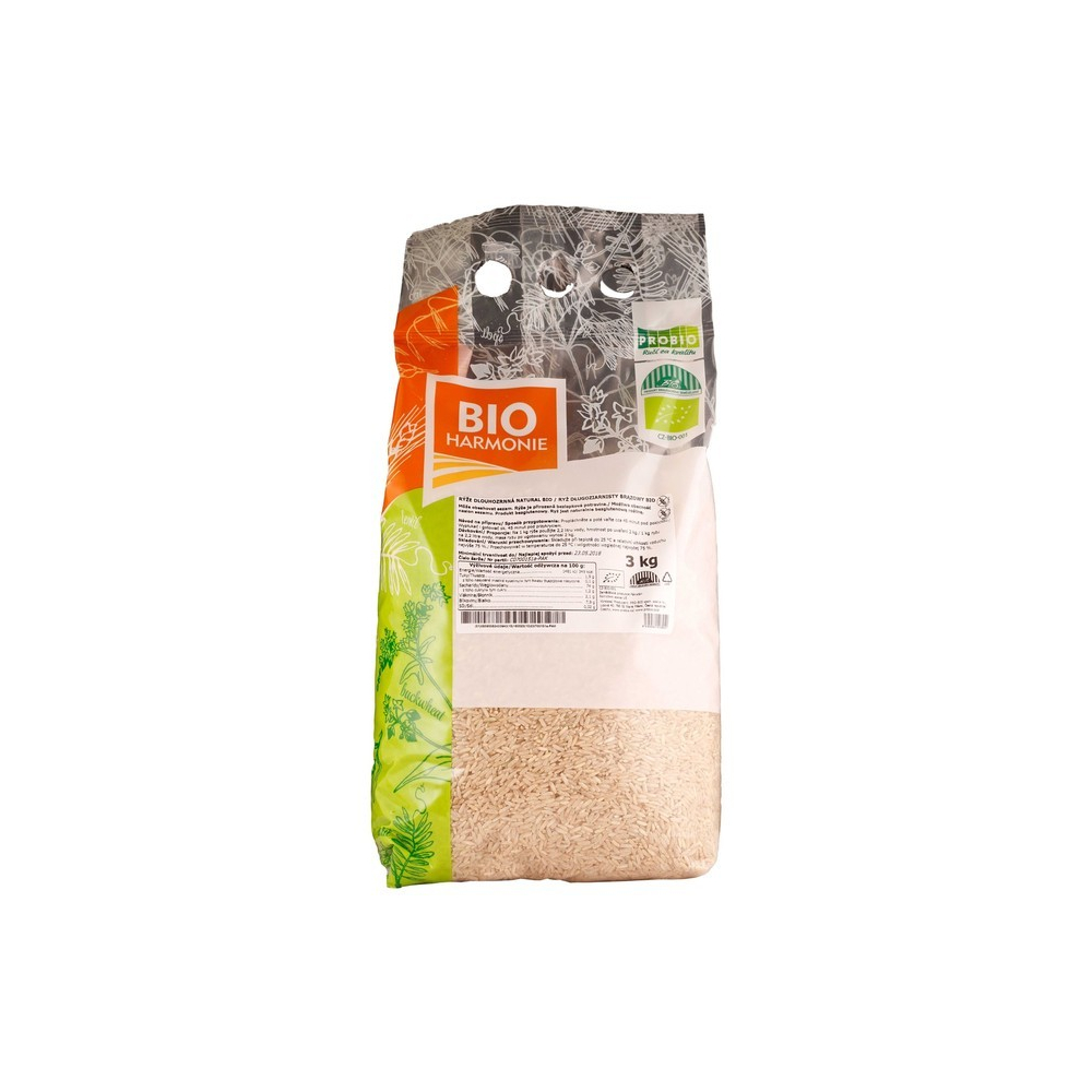 Rýže dlouhozrnná natural BIO 3 kg BIOHARMONIE