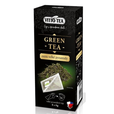 ZELENÝ ČAJ GREEN TEA (EXTRA PYRAMIDOVÉ SÁČKY) 6X6 G , VITTO TEA